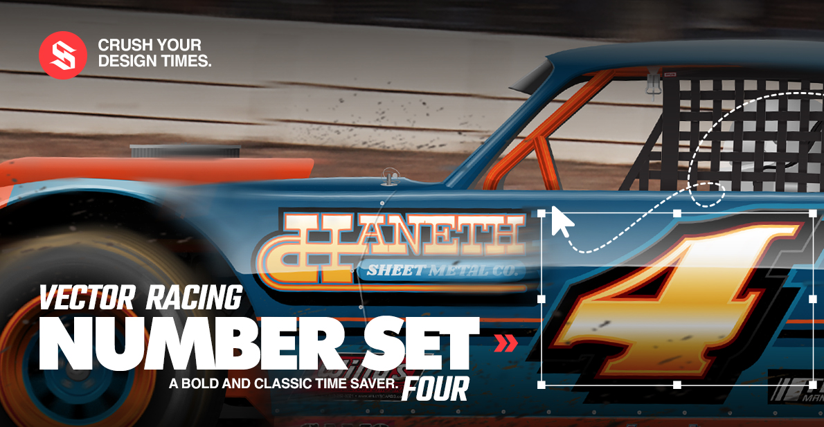 Vector Bold and Classic Racing Number Set 4 | School of Racing Graphics