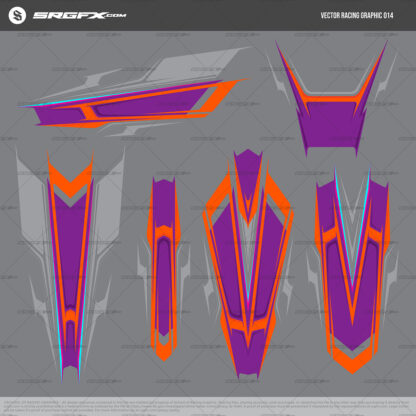 SRGFX Racing Graphic 014. Straight Line Graphic with scallops and points.