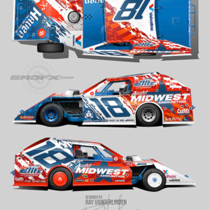 American Flag stars and Stripes Number 18 Dirt Modified Wrap Layout Idea