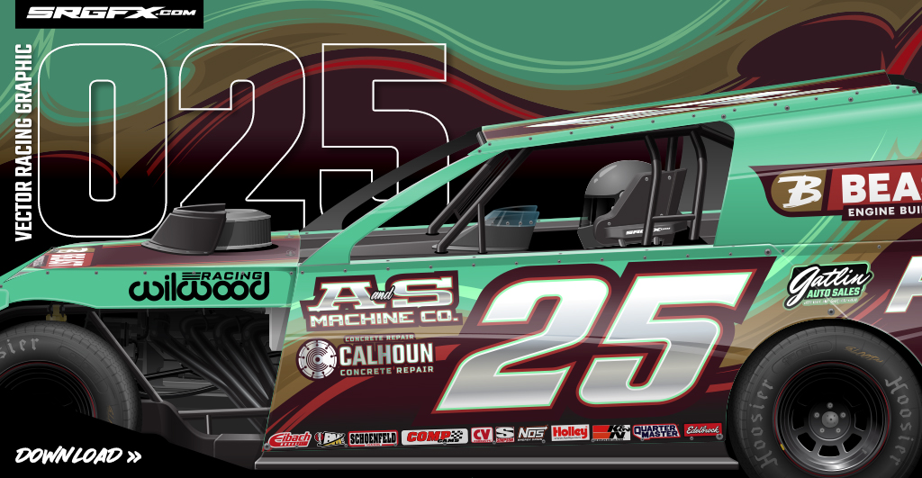 SRGFX Vector Racing Graphic 025, Tribal, Razor Wave Dirt Modified Wrap Layouts