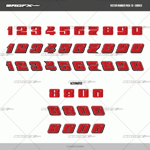 Vector Number Pack 10 | Racing Numbers | SRGFX.com