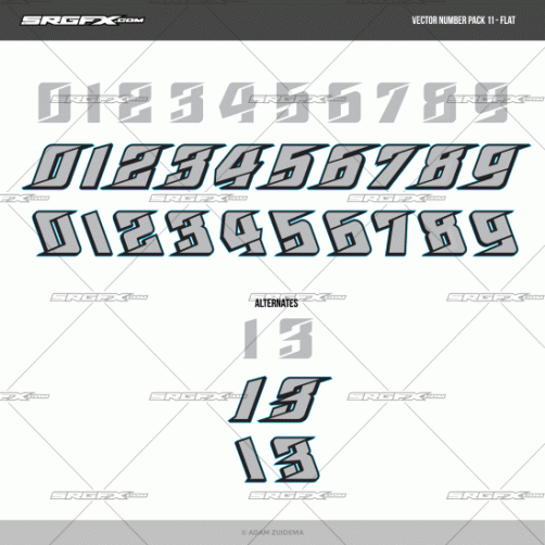 Vector Number Pack 11 | Racing Numbers | SRGFX.com