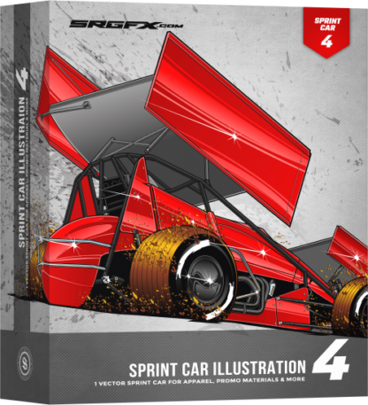 SRGFX Sprint Car Illustration 4 Box
