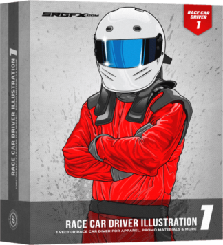 SRGFX Race Car Driver Illustration for apparel and promotional materials