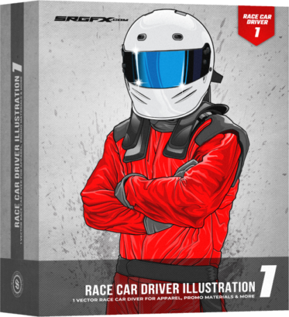 SRGFX Race Car Driver Illustration for apparel and promotional materials