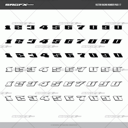 Racing Number Pack 17 | SRGFX.com