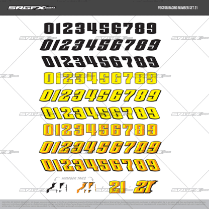 Vector Racing Number Set 21 | School of Racing Graphics
