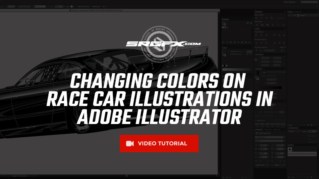 Adjusting colors on race car Illustrations in Adobe Illustrator