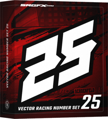 SRGFX Vector Racing Number Set 25