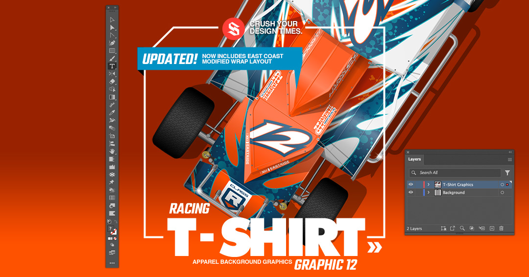 SRGFX T Shirt Racing Graphic 12 Tribal Dragon Spine Graphic East Coast Modified Wrap Layouts