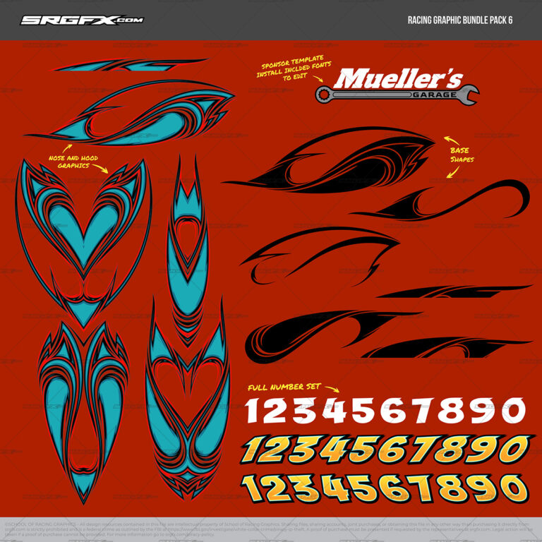 Modded Razor Graphics Razor Wave Racing Graphic Bundle Pack 6 | SRGFX.com