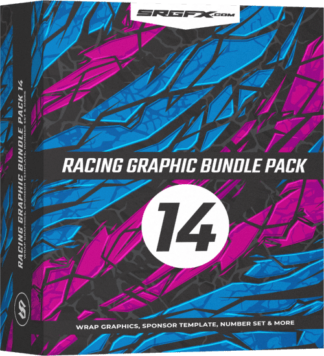 Fractured and Broken purple, pink and blue Racing Graphic Bundle Pack 14 Box