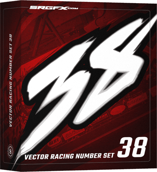 SRGFX Hand Drawn Vector Racing Number Set 38