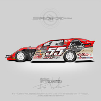 Pancake House Red number 55 2020 Dirt Modified