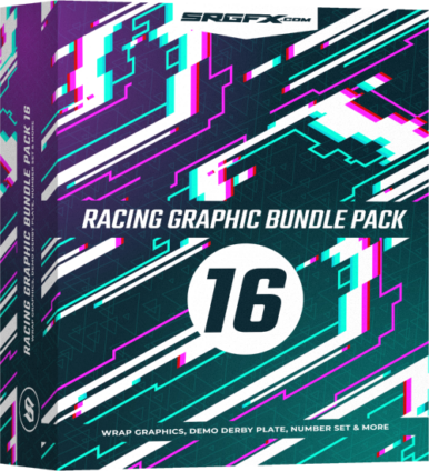 SRGFX.com | Digital Glitch Racing Graphic Bundle Pack 16