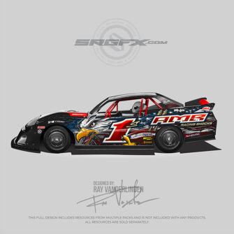American Racing Shocks 2023 Crate Street Stock with Patriotic American Flag Eagle Racing Graphic 127