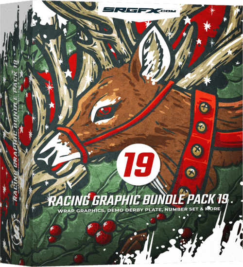 SRGFX Christmas Reindeer Racing Graphic Bundle Pack 19