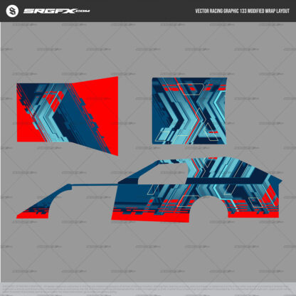 SRGFX Vector Racing Graphic Futuristic Tech 133 Dirt Modified Wrap Layout