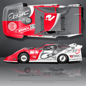 DFR3 Red and Gray 2024 Dirt Late Model