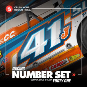 Convex Bold Racing Number Set 41 | School of Racing Graphics