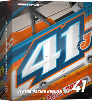 44t Racing Number Convex Bold Racing Number Set 41 | School of Racing Graphics