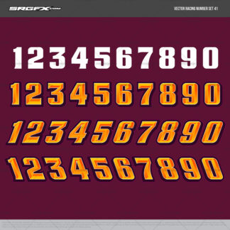 Convex Bold Racing Number Set 41 | School of Racing Graphics