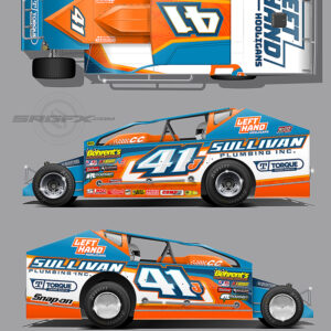 Sullivan Plumbing Blue and Orange Number 41 East Coast Modified Wrap Idea