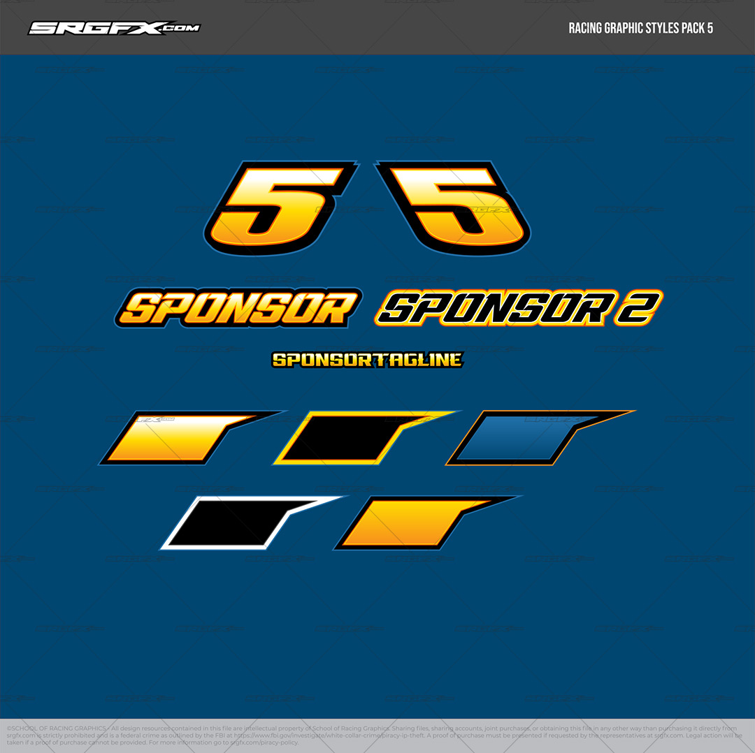 Racing Graphic Styles Pack 5 | School of Racing Graphics