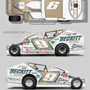 Beckitt Salvage 2025 Gold and White Number 9 East Coast Modified Wrap Layout Idea