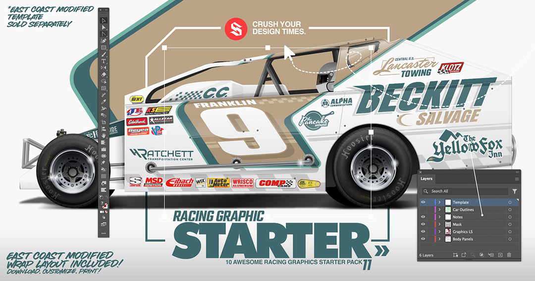 SRGFX Various Vector Racing Starter Pack 11 East Coast Modified Wrap Layouts