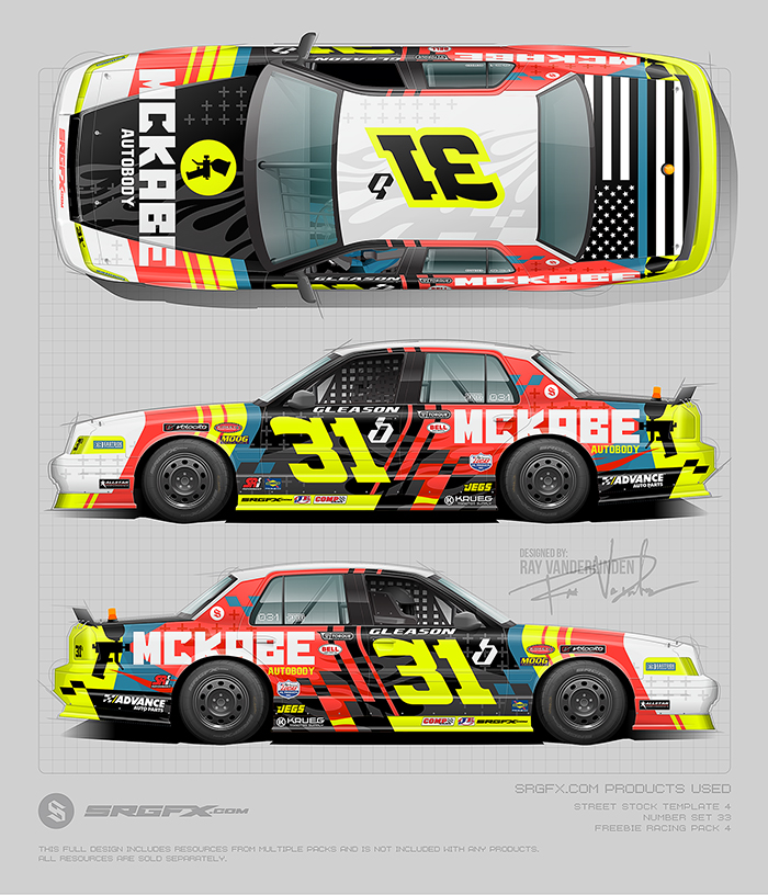 McKabe Autobody 2025 Colorful Crown Victoria Wrap Idea