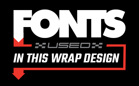 Free Racing Fonts used in this wrap design