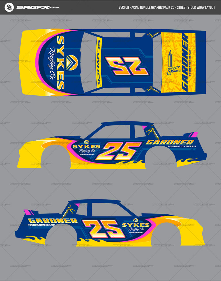 Modern Throwback Racing Wrap Graphic Bundle Pack 25 | School of Racing ...
