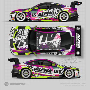 BMW M4 GT3 Pink, Purple and Florescent Yellow Racing Livery Layout