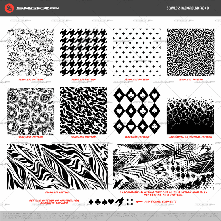 Seamless Racing Wrap Background Pack 9 | School of Racing Graphics