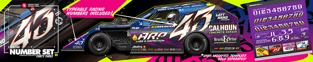 Black Letter Racing Number Set 43