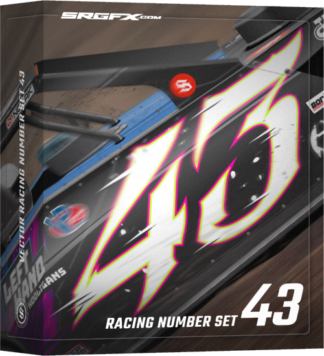 SRGFX Aggressive Calligraphy Racing Number Set 43