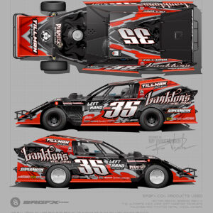 Read and Black Number35 IMCA/USRA Dirt Modified Wrap Layout