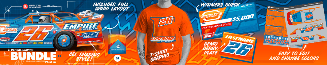 Cel Shading Racing Wrap Graphic Bundle Pack 26