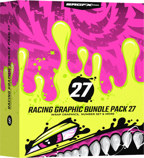 Slime Shark Mouth Racing Wrap Graphic Bundle Pack 27 SRGFX.com