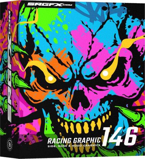 SRGFX Skulls, Skeletons and More Racing Graphic 146 vector racing graphic product box with skulls and skeletons