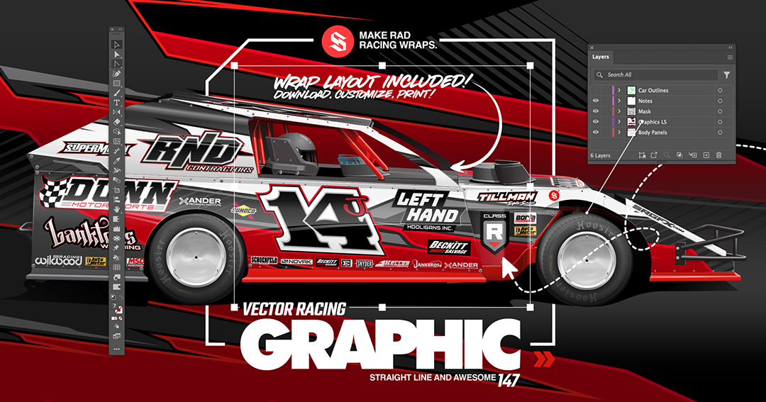 Straight Line Racing Graphic 147